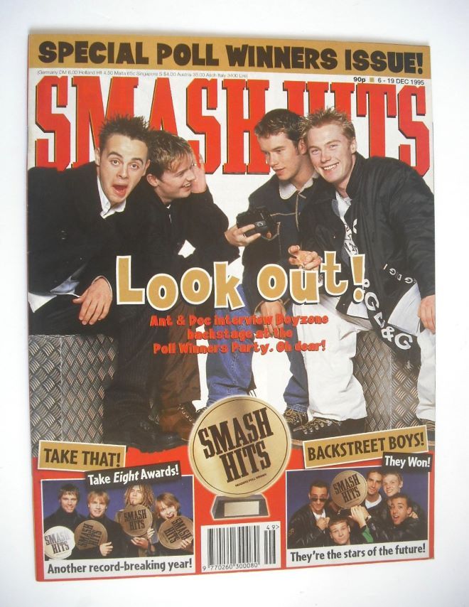 Smash Hits magazine - Ant & Dec and Boyzone cover (6-19 December 1995)