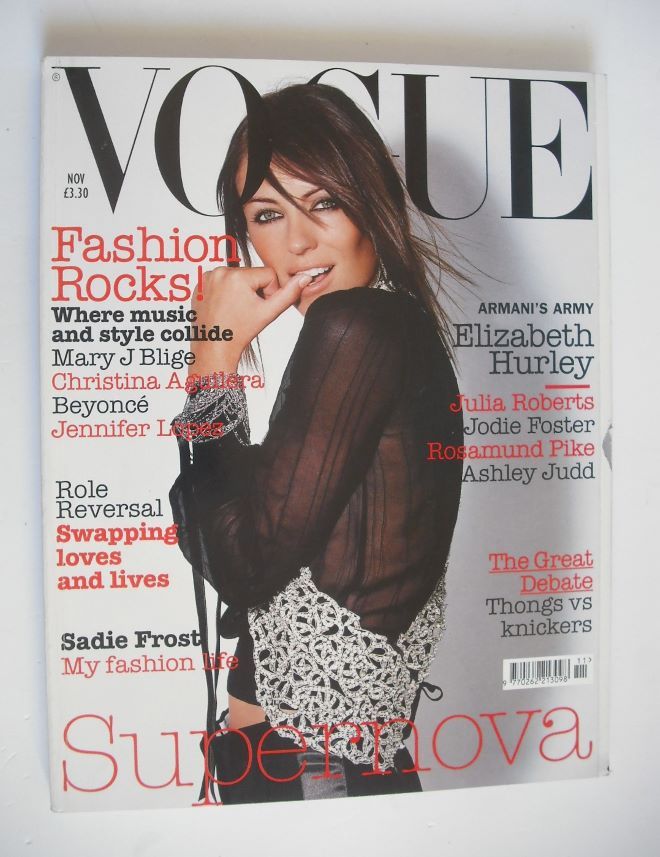 <!--2003-11-->British Vogue magazine - November 2003 - Elizabeth Hurley cov