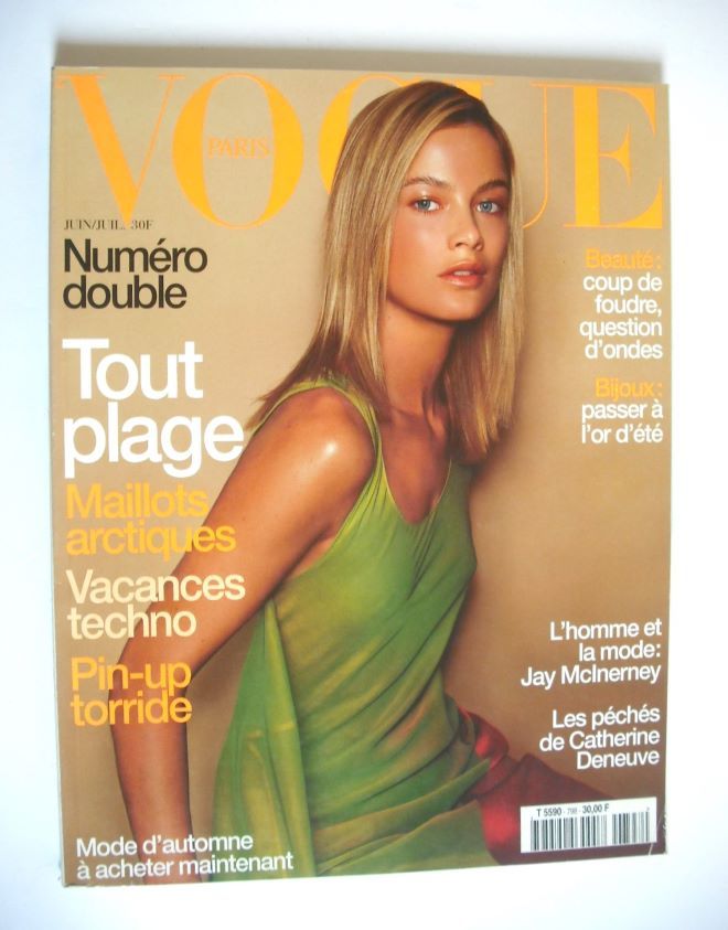 <!--1999-06-->French Paris Vogue magazine - June-July 1999 - Carolyn Murphy