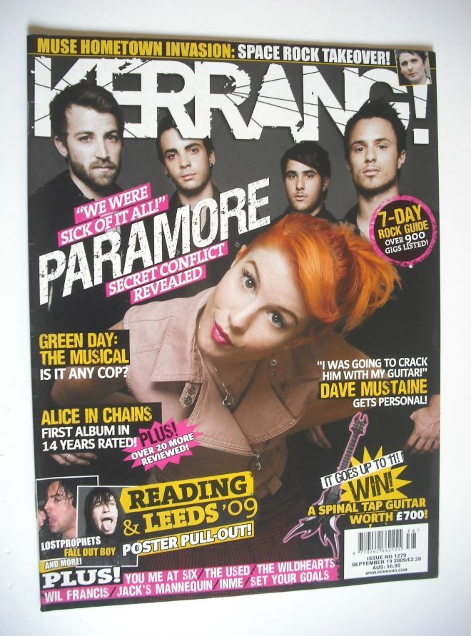 Kerrang magazine - Paramore cover (19 September 2009 - Issue 1279)