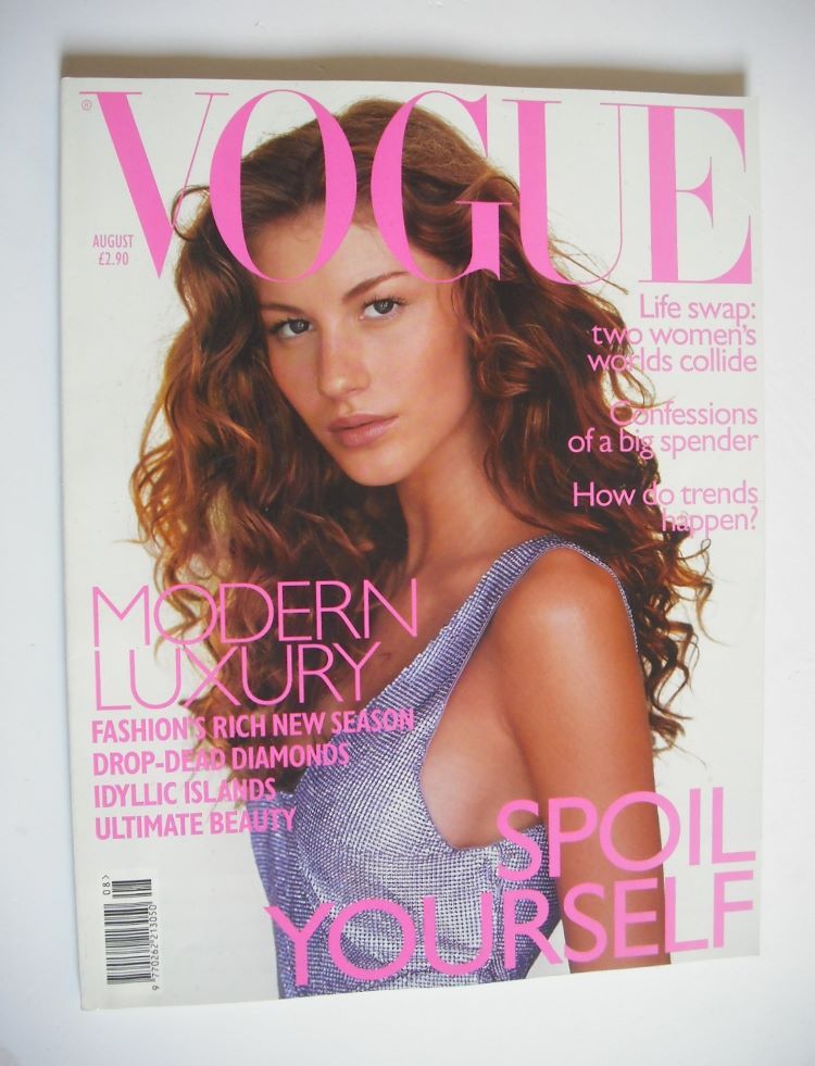 British Vogue magazine - August 1998 - Gisele Bundchen cover