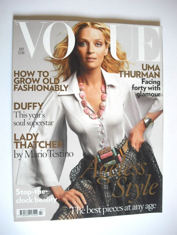 British Vogue magazine - July 2008 - Uma Thurman cover