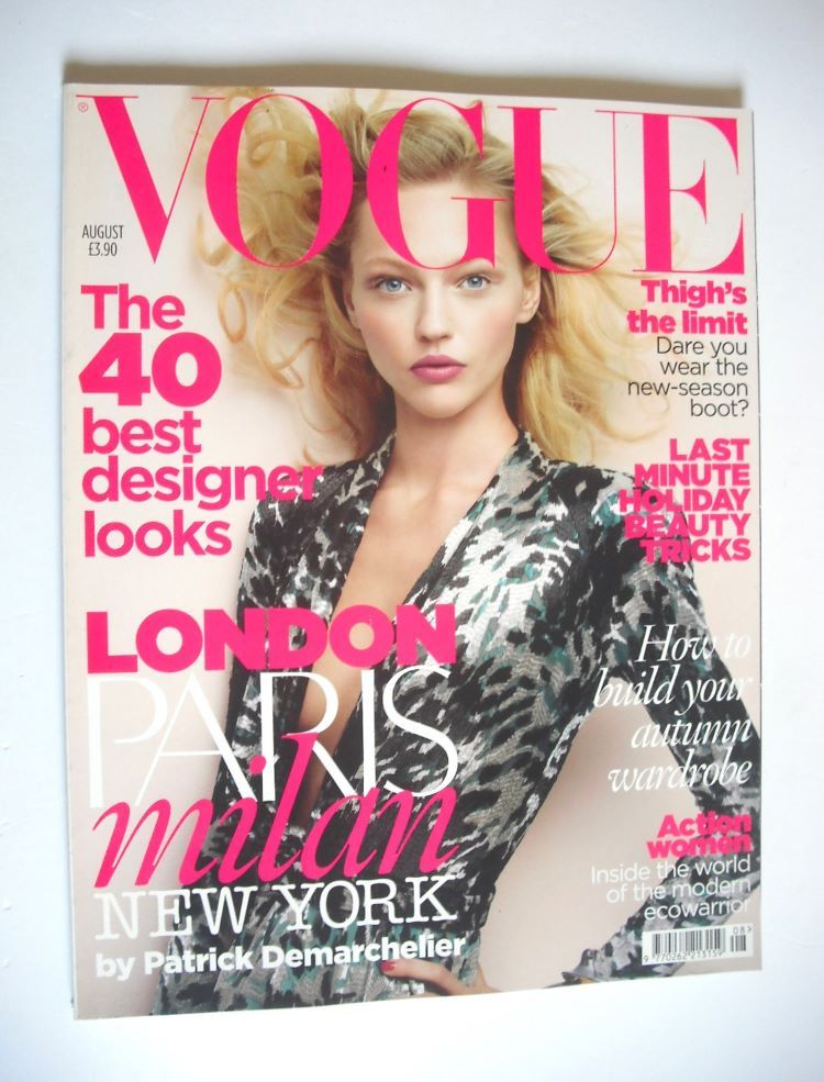 British Vogue magazine - August 2009 - Sasha Pivovarova cover