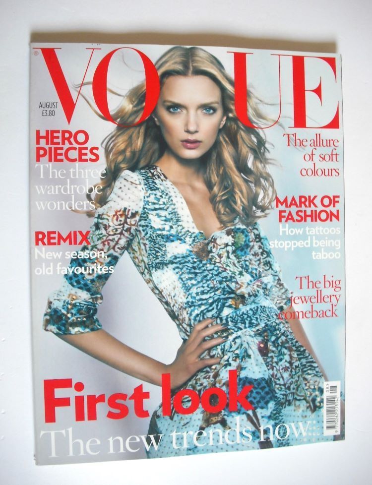 British Vogue magazine - August 2008 - Lily Donaldson cover