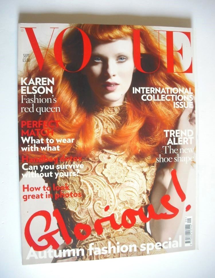 British Vogue magazine - September 2008 - Karen Elson cover