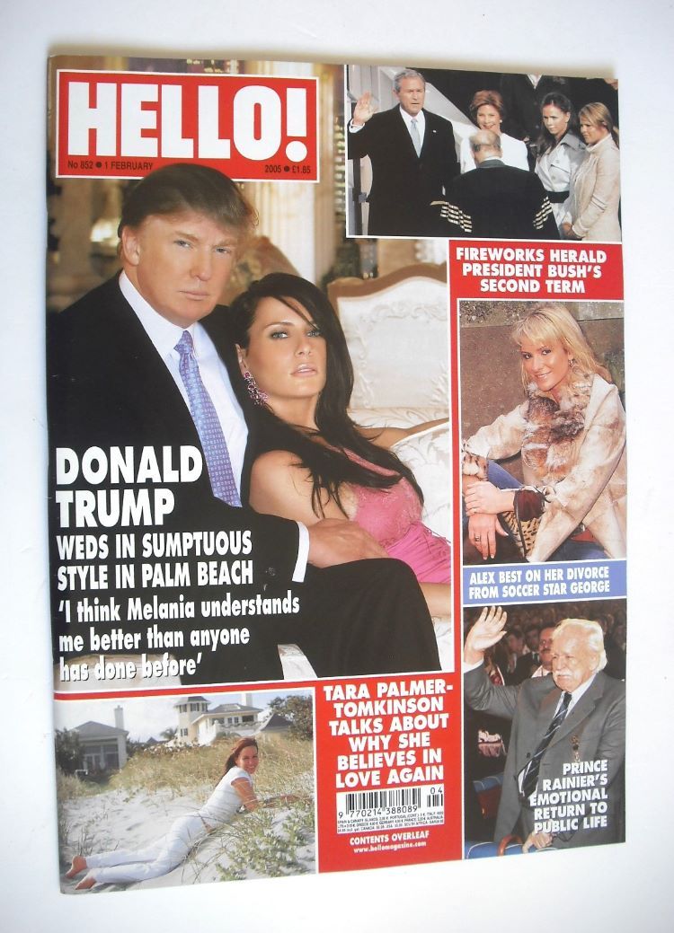 Hello! magazine - Donald Trump and Melania Knauss cover (1 February 2005 - Issue 852)