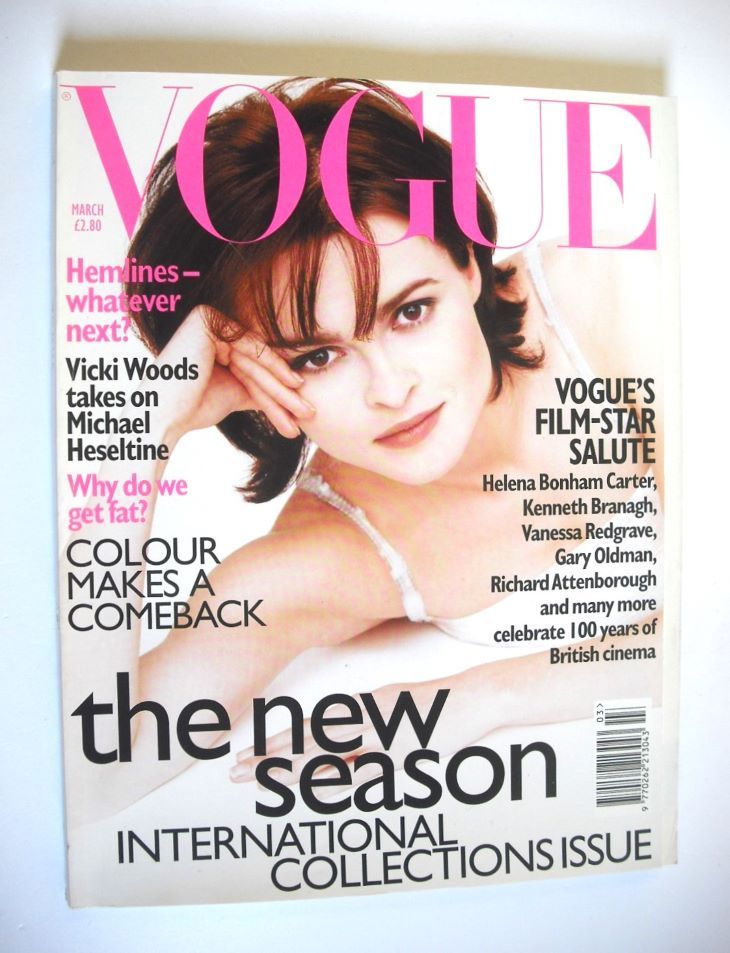 British Vogue magazine - March 1996 - Helena Bonham Carter cover