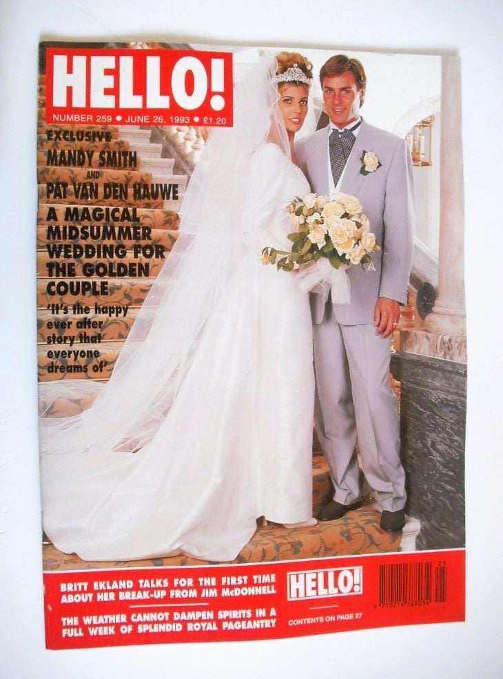 Hello! magazine - Pat van den Hauwe and Mandy Smith wedding cover (26 June 1993 - Issue 259)