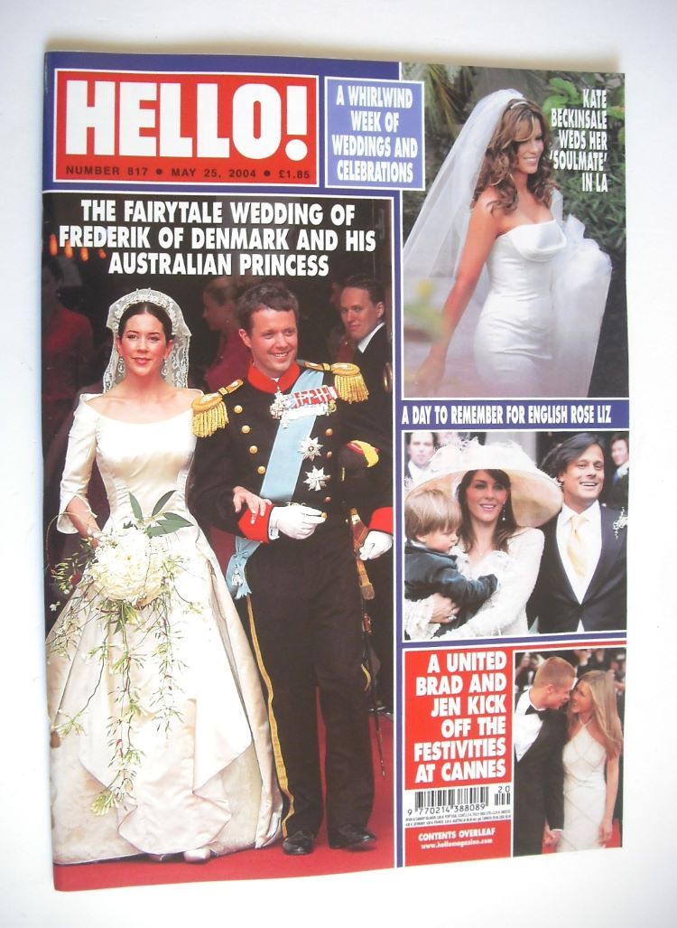 Hello! magazine - Crown Prince Frederik of Denmark wedding cover (25 May 2004 - Issue 817)