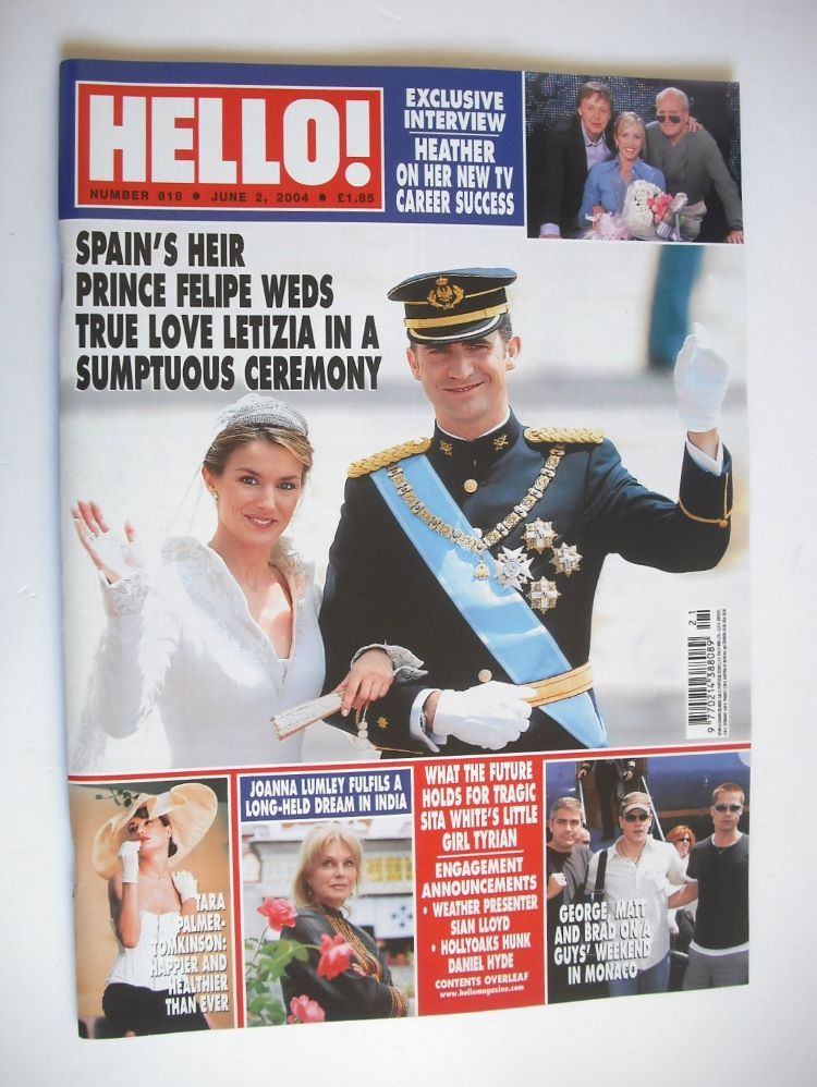 Hello! magazine - Prince Felipe wedding cover (2 June 2004 - Issue 818)