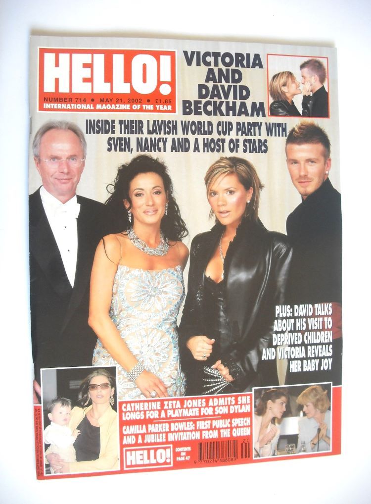 <!--2002-05-21-->Hello! magazine - Victoria and David Beckham cover (21 May