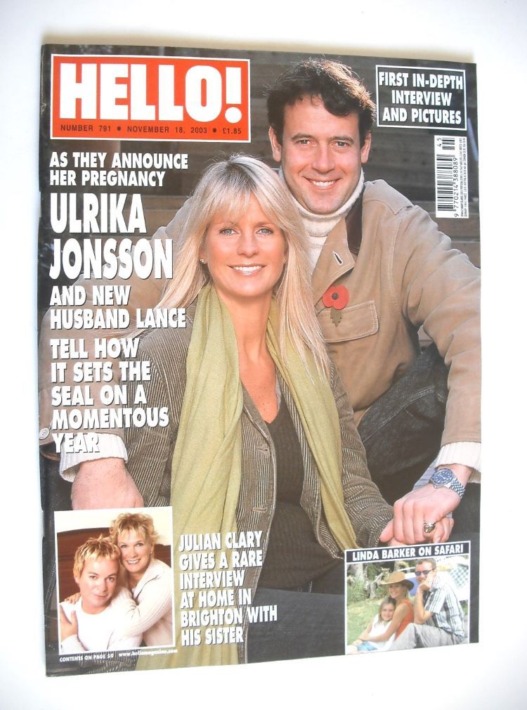 <!--2003-11-18-->Hello! magazine - Ulrika Jonsson and Lance Gerrard-Wright 