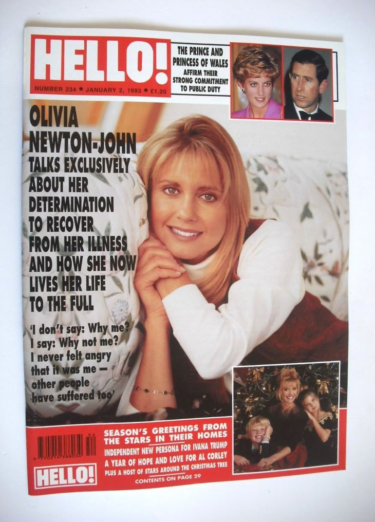 <!--1993-01-02-->Hello! magazine - Olivia Newton-John cover (2 January 1993