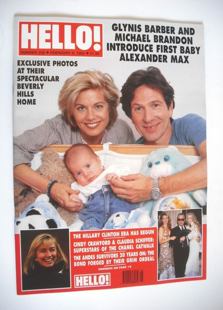 Hello! magazine - Glynis Barber and Michael Brandon cover (6 February 1993 - Issue 239)