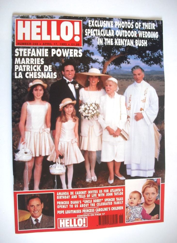 Hello! magazine - Stefanie Powers wedding cover (17 April 1993 - Issue 249)