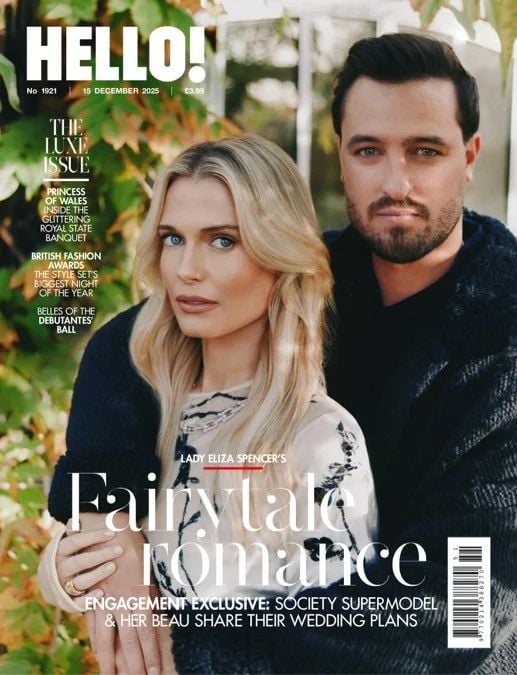 Hello! magazine - Lady Eliza Spencer and Channing Millerd cover (15 December 2025 - Issue 1921)