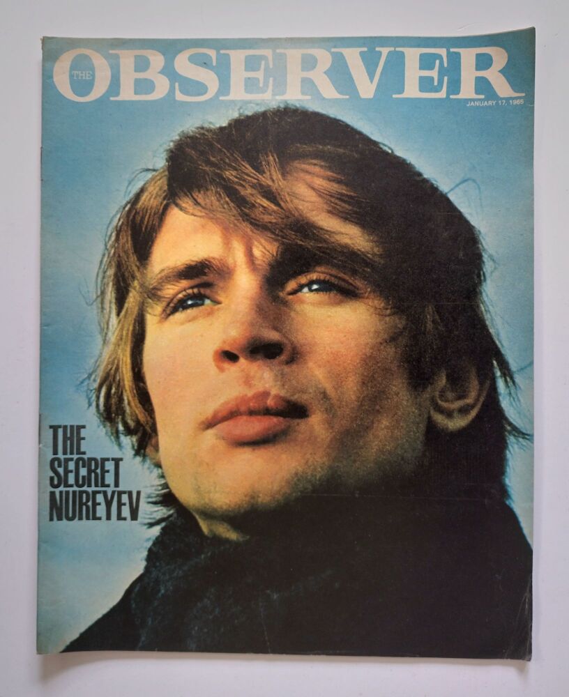 The Observer magazine - Rudolf Nureyev cover (17 January 1965)