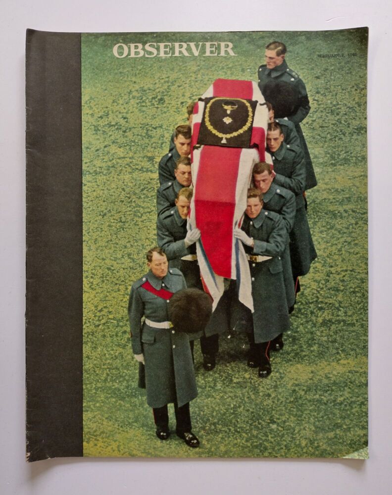 The Observer magazine - Winston Churchill Funeral cover (7 February 1965)