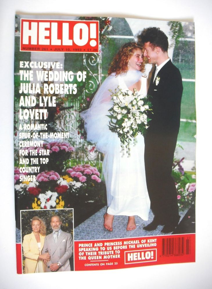 <!--1993-07-10-->Hello! magazine - Julia Roberts and Lyle Lovett cover (10 