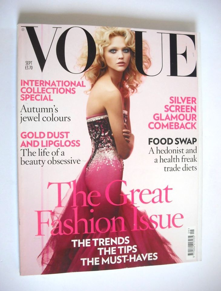 British Vogue magazine - September 2007 - Sasha Pivovarova cover