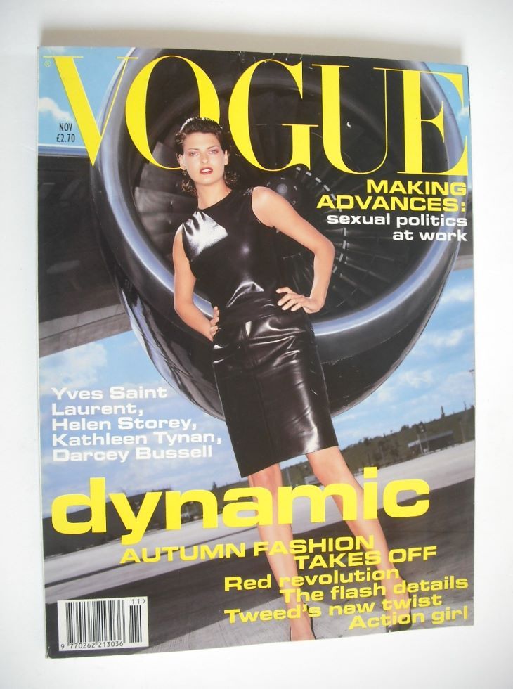 British Vogue magazine - November 1994 - Linda Evangelista cover
