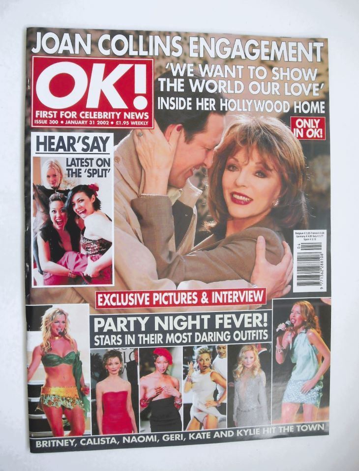 OK! magazine - Joan Collins engagement cover (31 January 2002 - Issue 300)