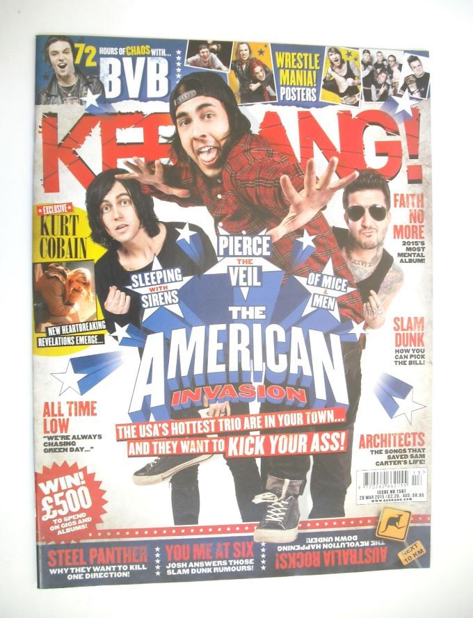 Kerrang magazine - The USA's Hottest Trio cover (28 March 2015 - Issue 1561)