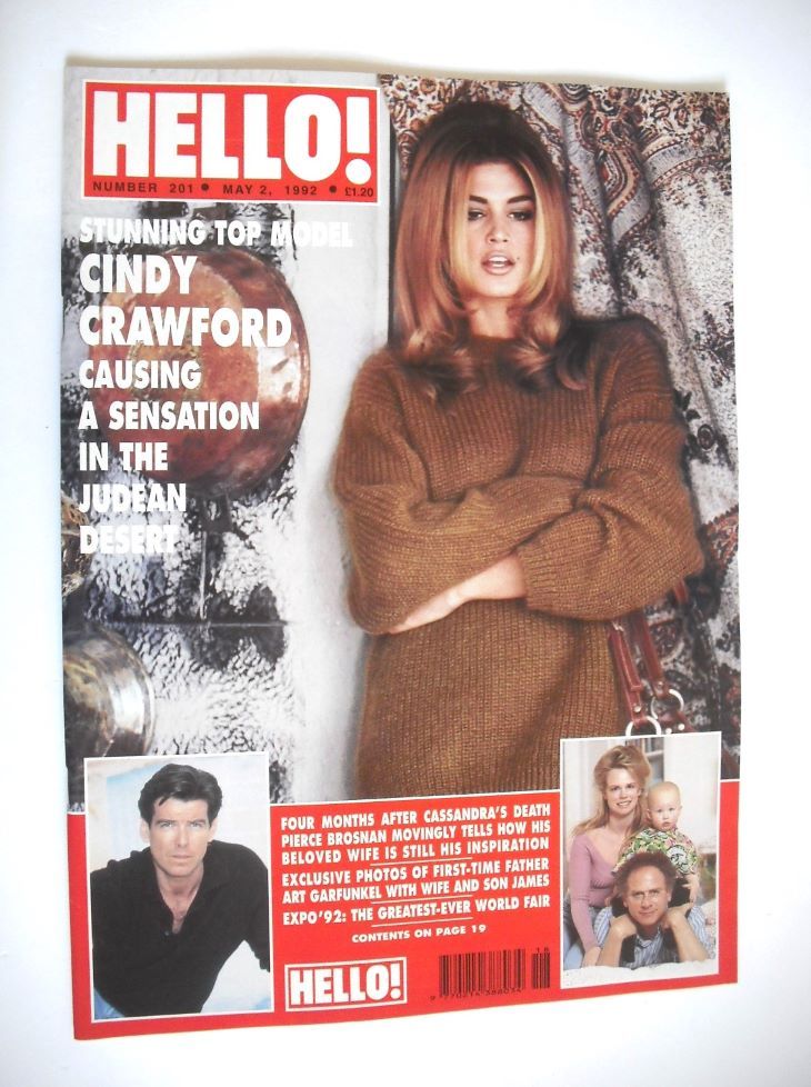 Hello! magazine - Cindy Crawford cover (2 May 1992 - Issue 201)