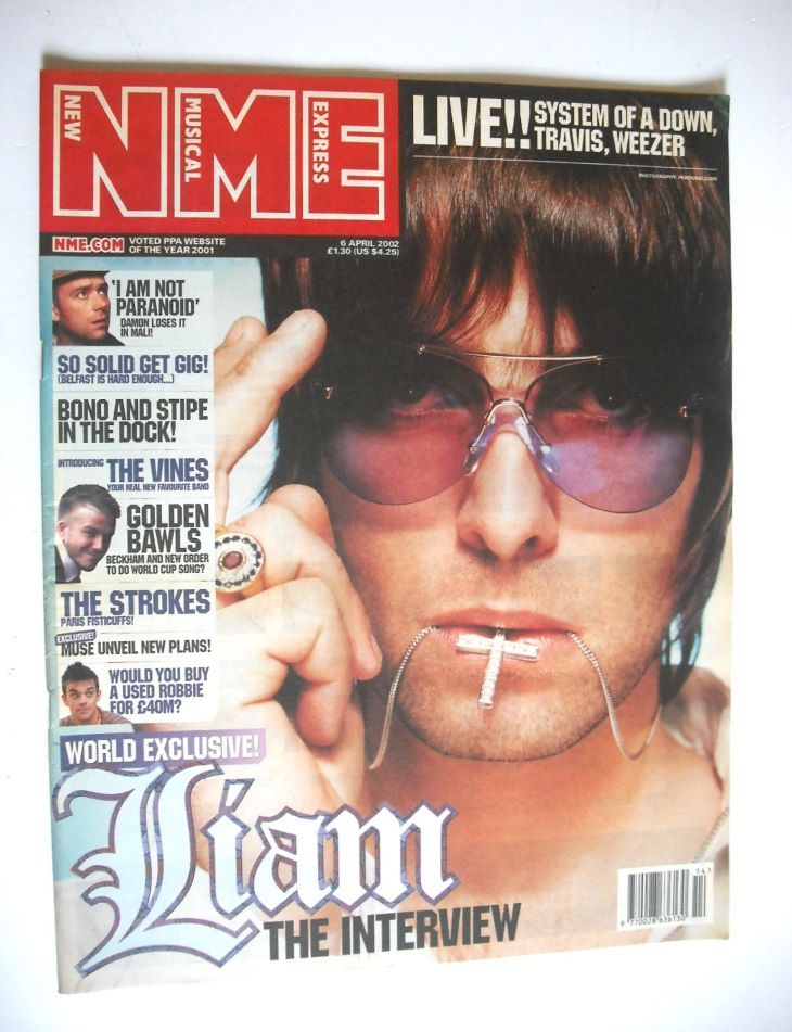 NME magazine - Liam Gallagher cover (9 April 2002)