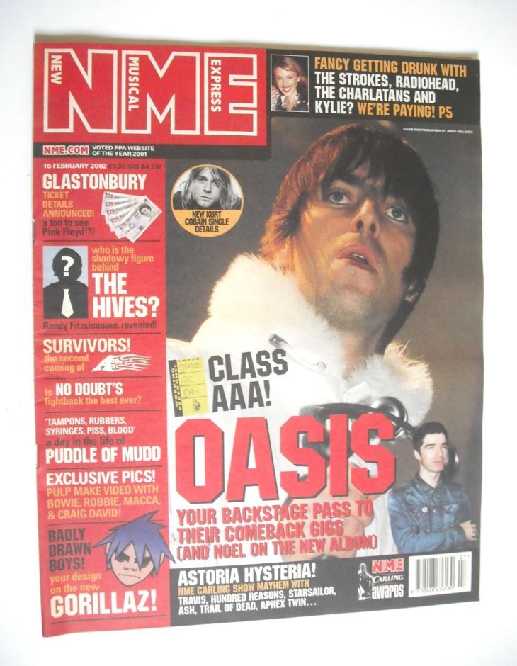 NME magazine - Liam Gallagher cover (16 February 2002)