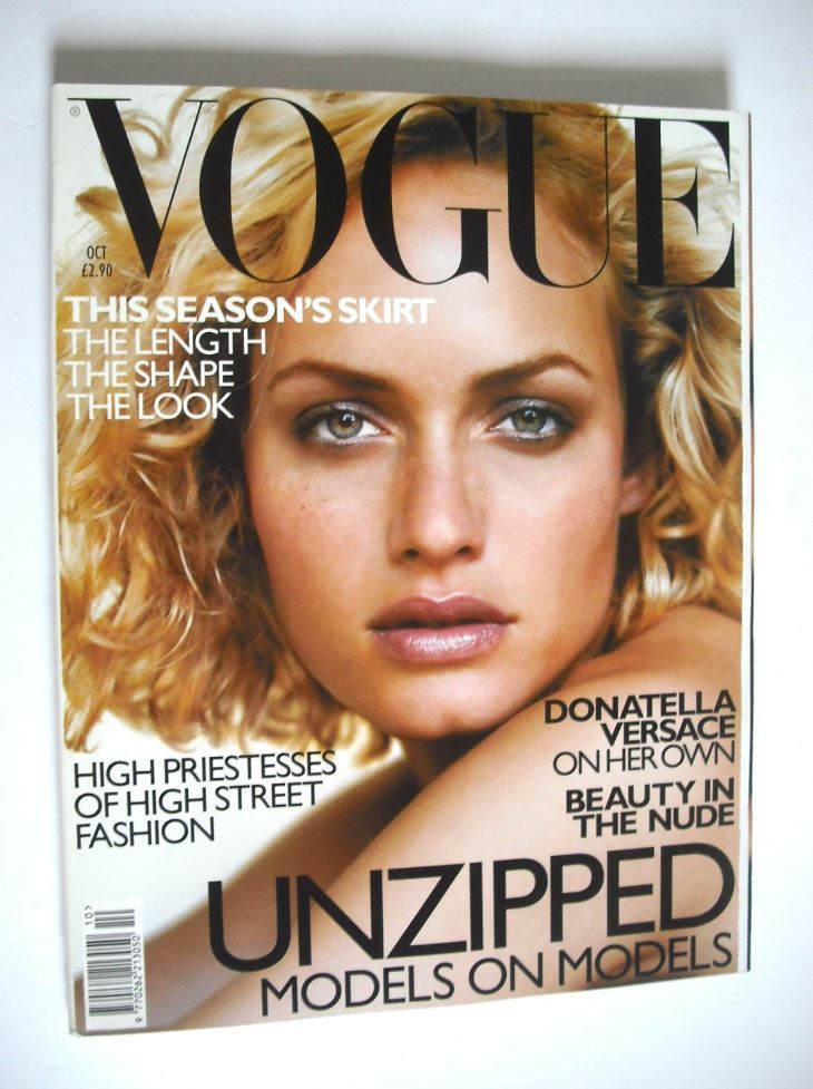 British Vogue magazine - October 1998 - Amber Valletta cover