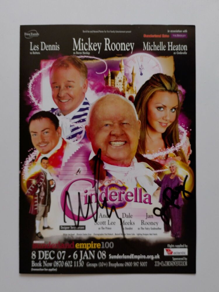 Mickey Rooney and Jan Rooney autographs (hand-signed theatre flyer)