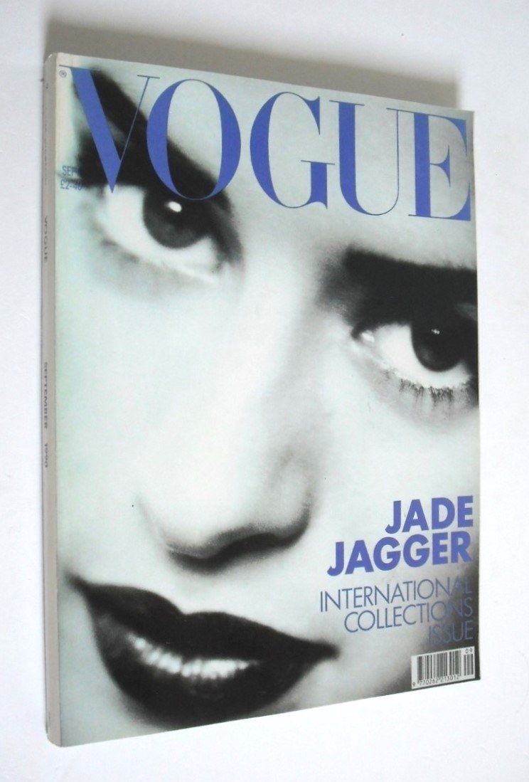 British Vogue magazine - September 1990 - Jade Jagger cover