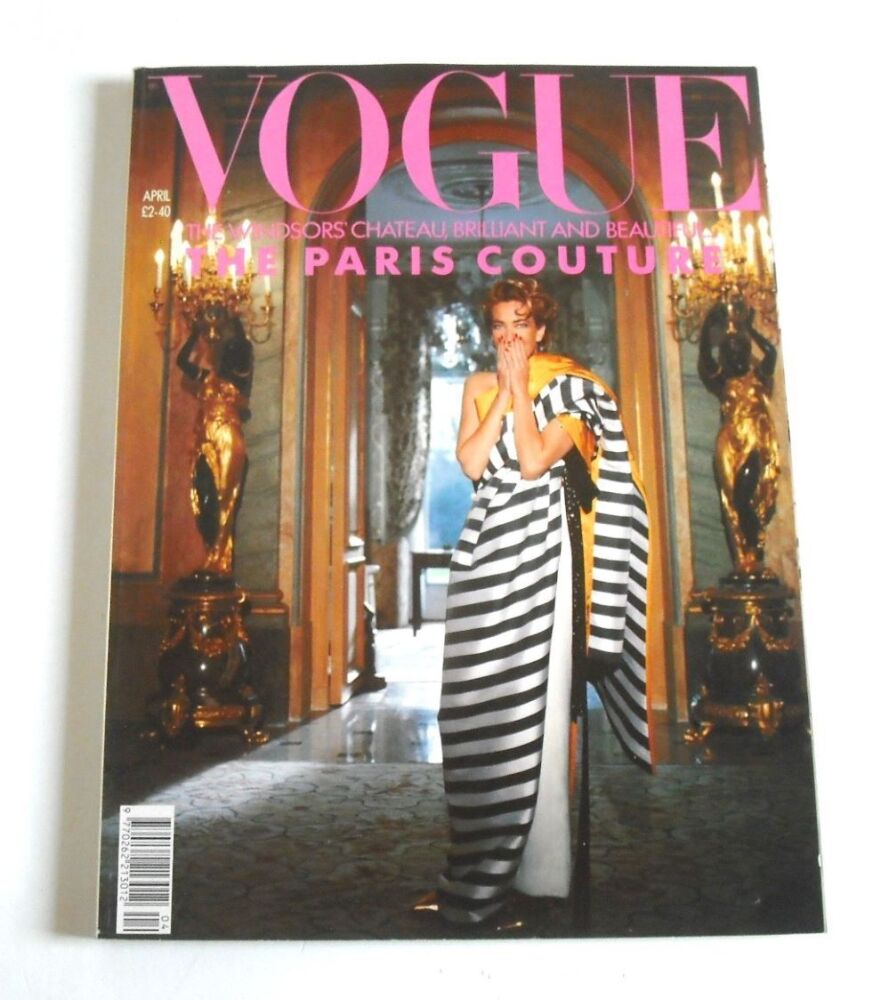 British Vogue magazine - April 1990 - Tatjana Patitz cover