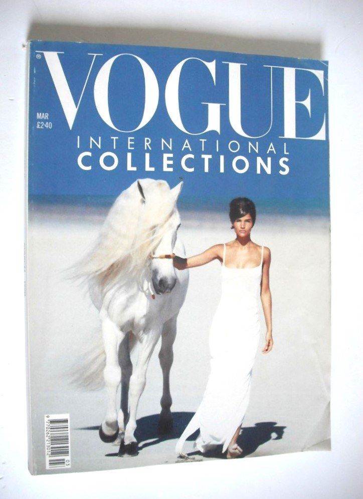 British Vogue magazine - March 1990 - Helena Christensen cover