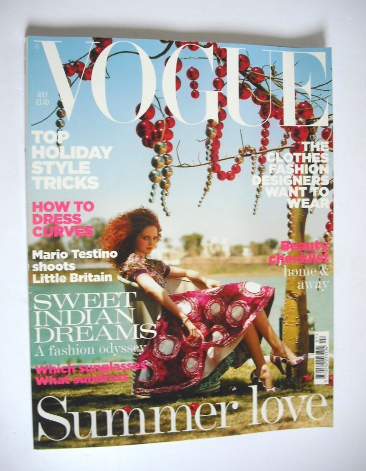 British Vogue magazine - July 2005 - Lily Cole cover