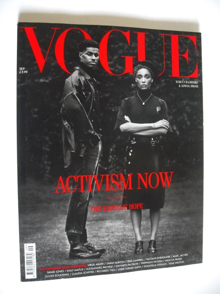 British Vogue magazine - September 2020 - Marcus Rashford & Adwoa Aboah cover
