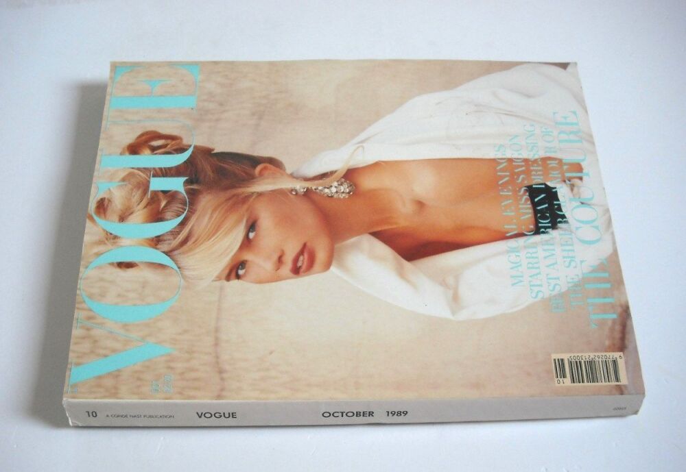 British Vogue magazine - October 1989 - Claudia Schiffer cover