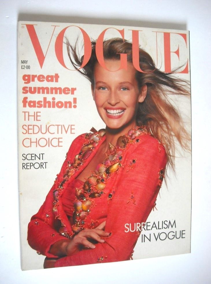 British Vogue magazine - May 1988 - Estelle Lefebure cover
