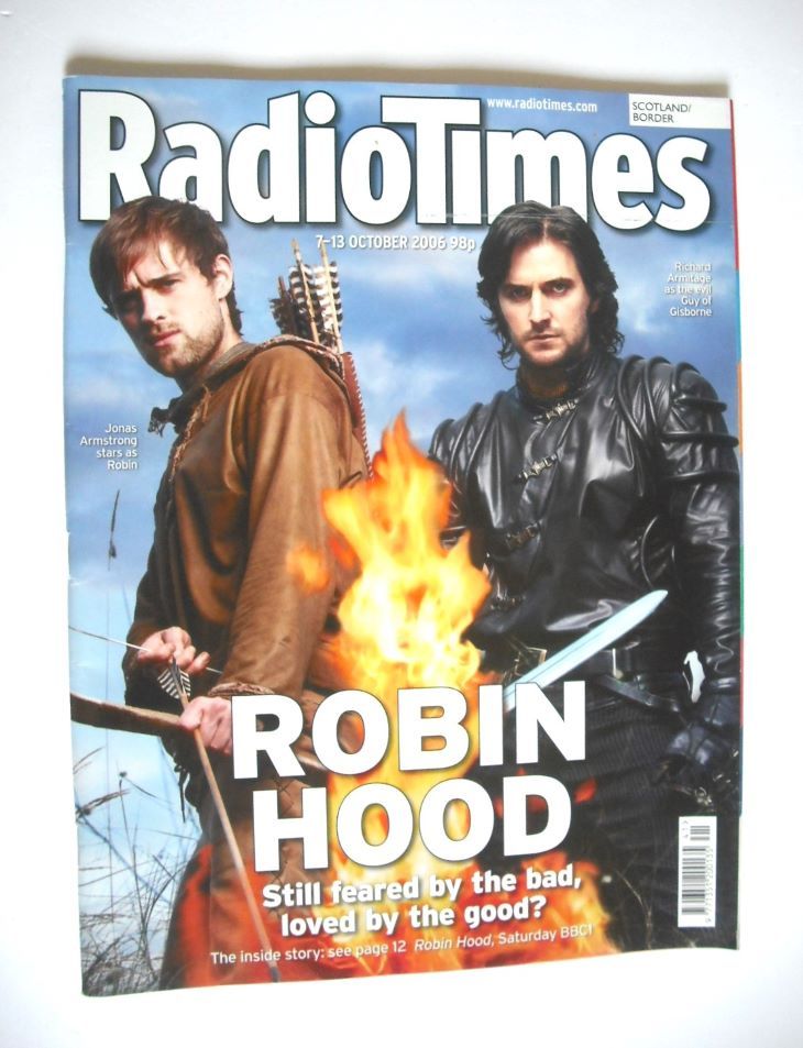Radio Times magazine - Jonas Armstrong and Richard Armitage cover (7-13 October 2006)