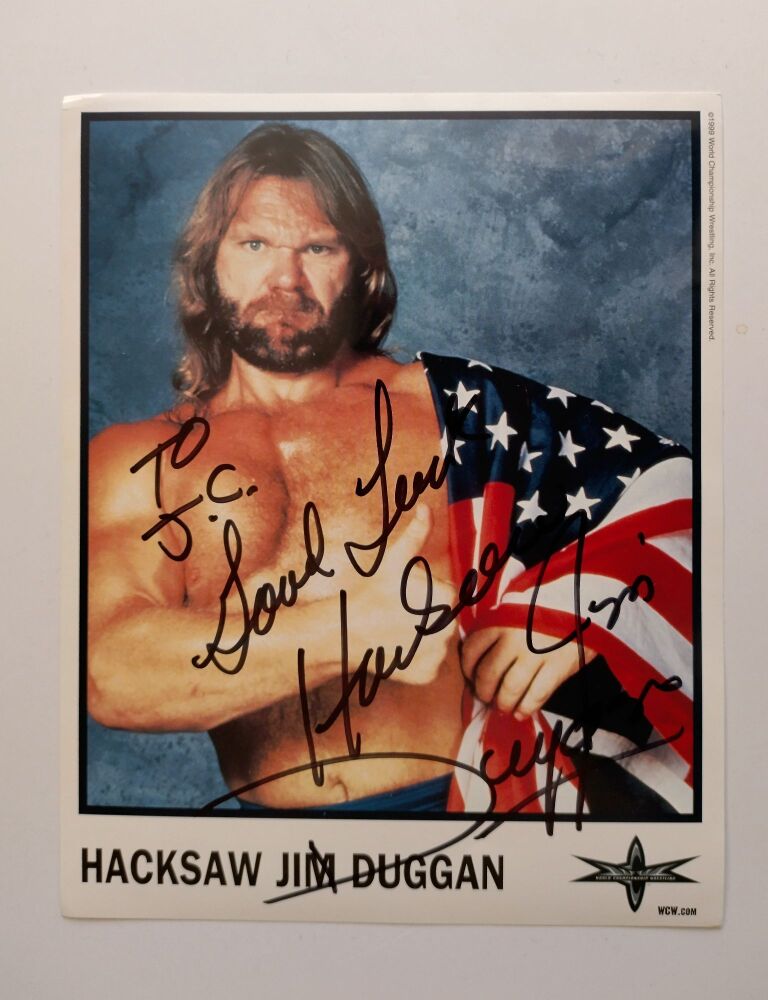 Hacksaw Jim Duggan autograph (hand-signed photograph)