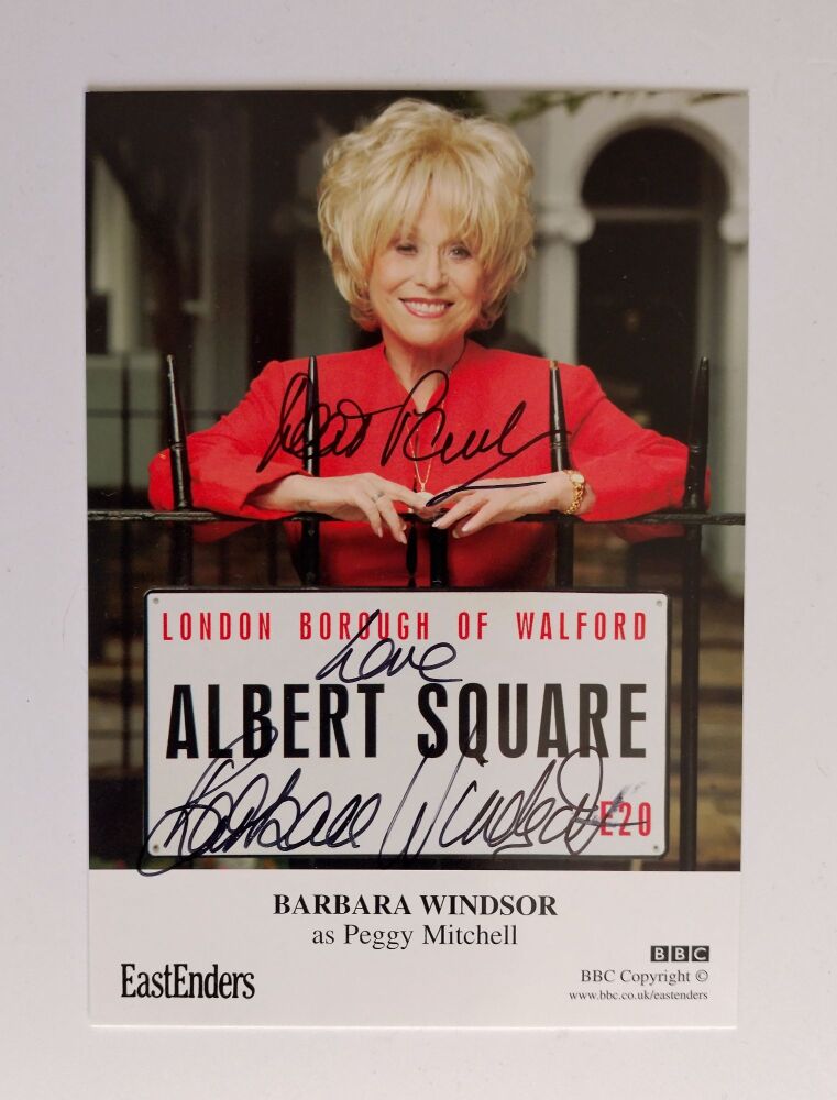 Barbara Windsor autograph (hand-signed EastEnders cast card)