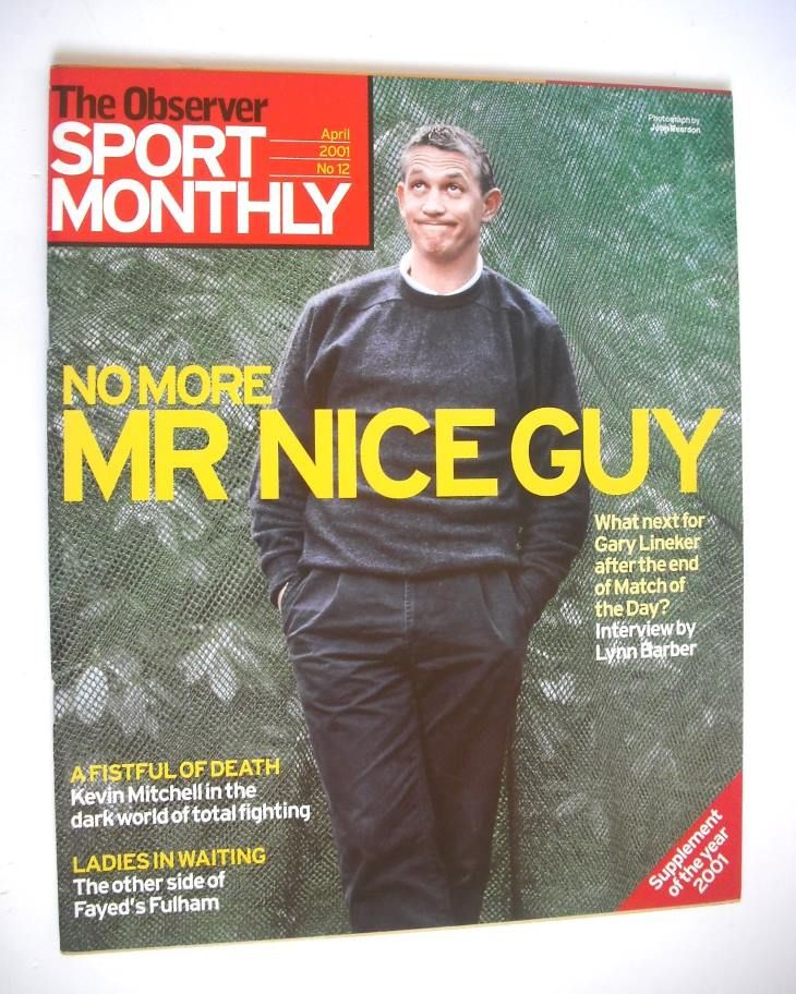 The Observer Sport Monthly magazine - Gary Lineker cover (April 2001)