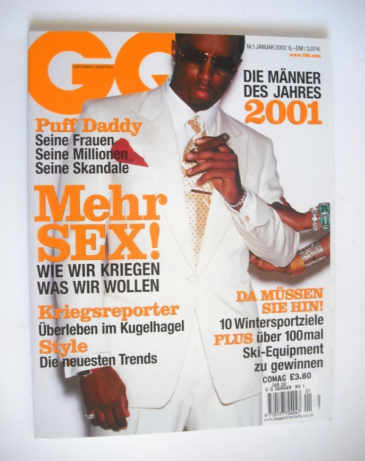 German GQ magazine - January 2002 - Puff Daddy cover