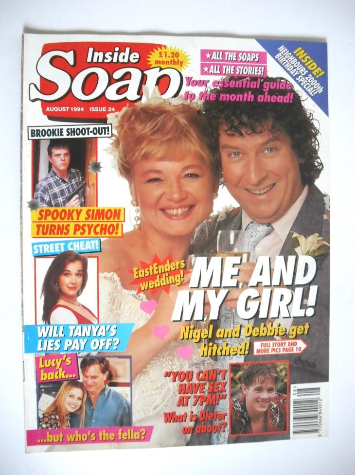 Inside Soap magazine - Nicola Duffett and Paul Bradley cover (August 1994)