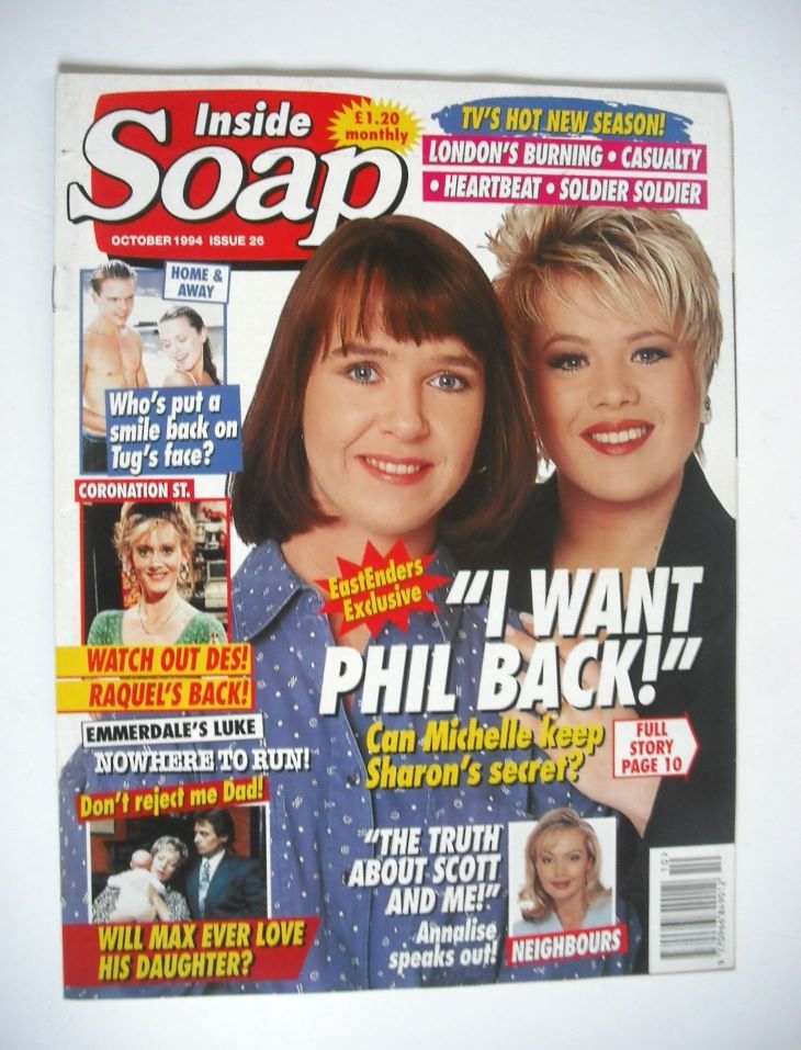 Inside Soap magazine - Letitia Dean and Susan Tully cover (October 1994)