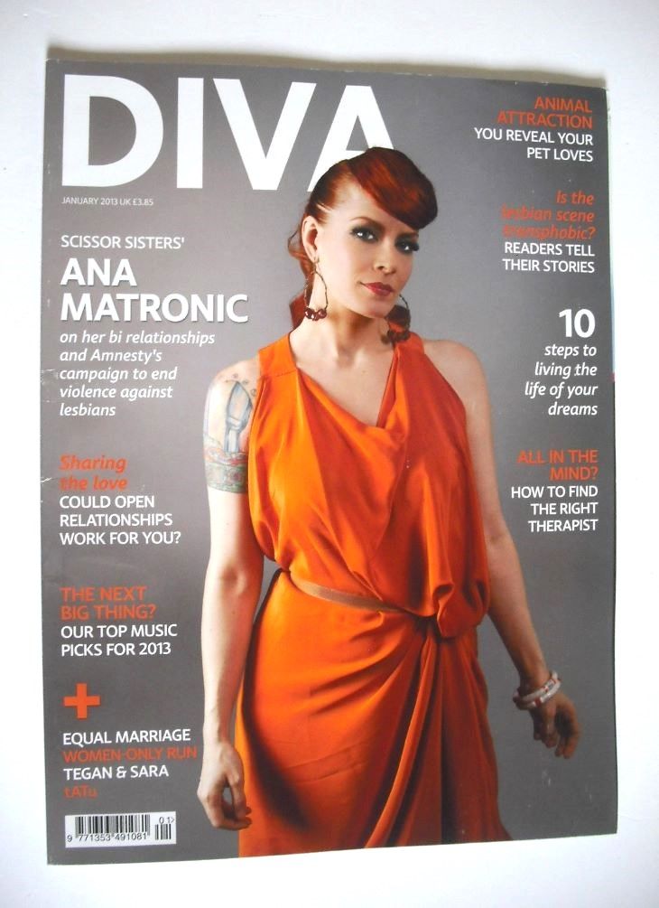Diva magazine - Ana Matronic cover (January 2013 - Issue 199)