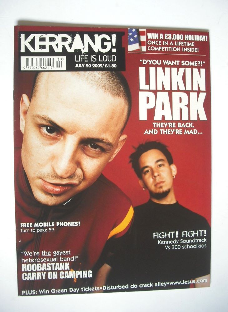 <!--2002-07-20-->Kerrang magazine - Linkin Park cover (20 July 2002 - Issue
