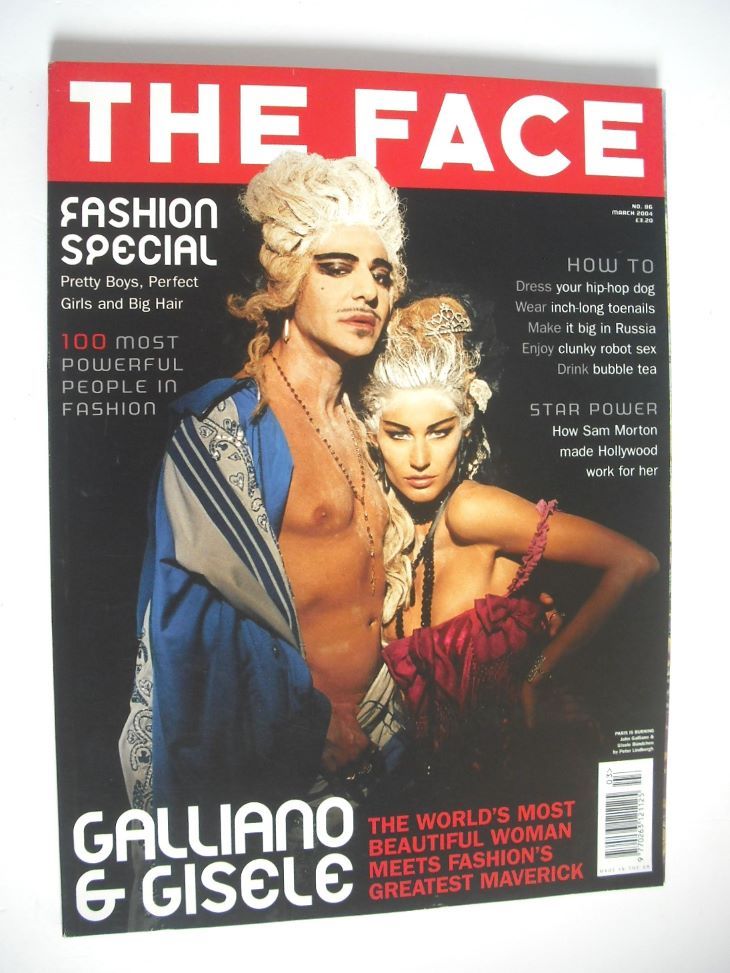 The Face magazine - John Galliano and Gisele Bundchen cover (March 2004 - Volume 3 No. 86)