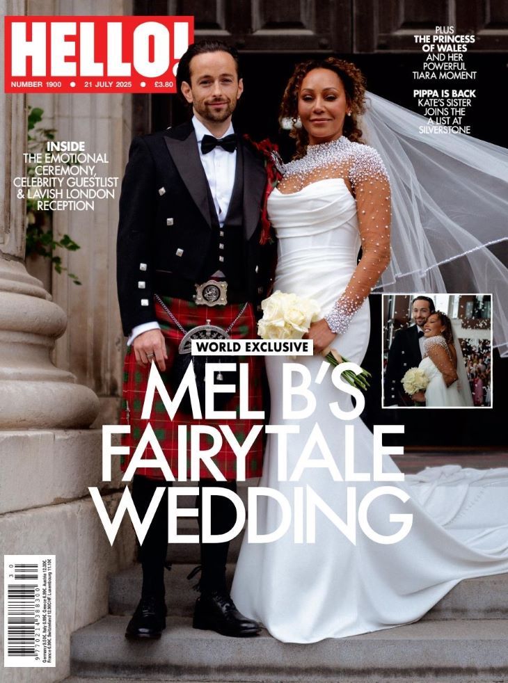 Hello! magazine - Mel B wedding cover (21 July 2025 - Issue 1900)